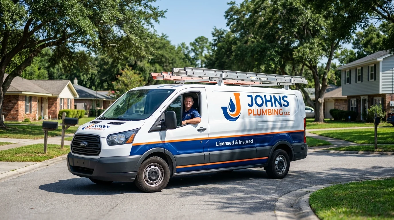Johns Plumbing LLC service van in Palos Hills, IL