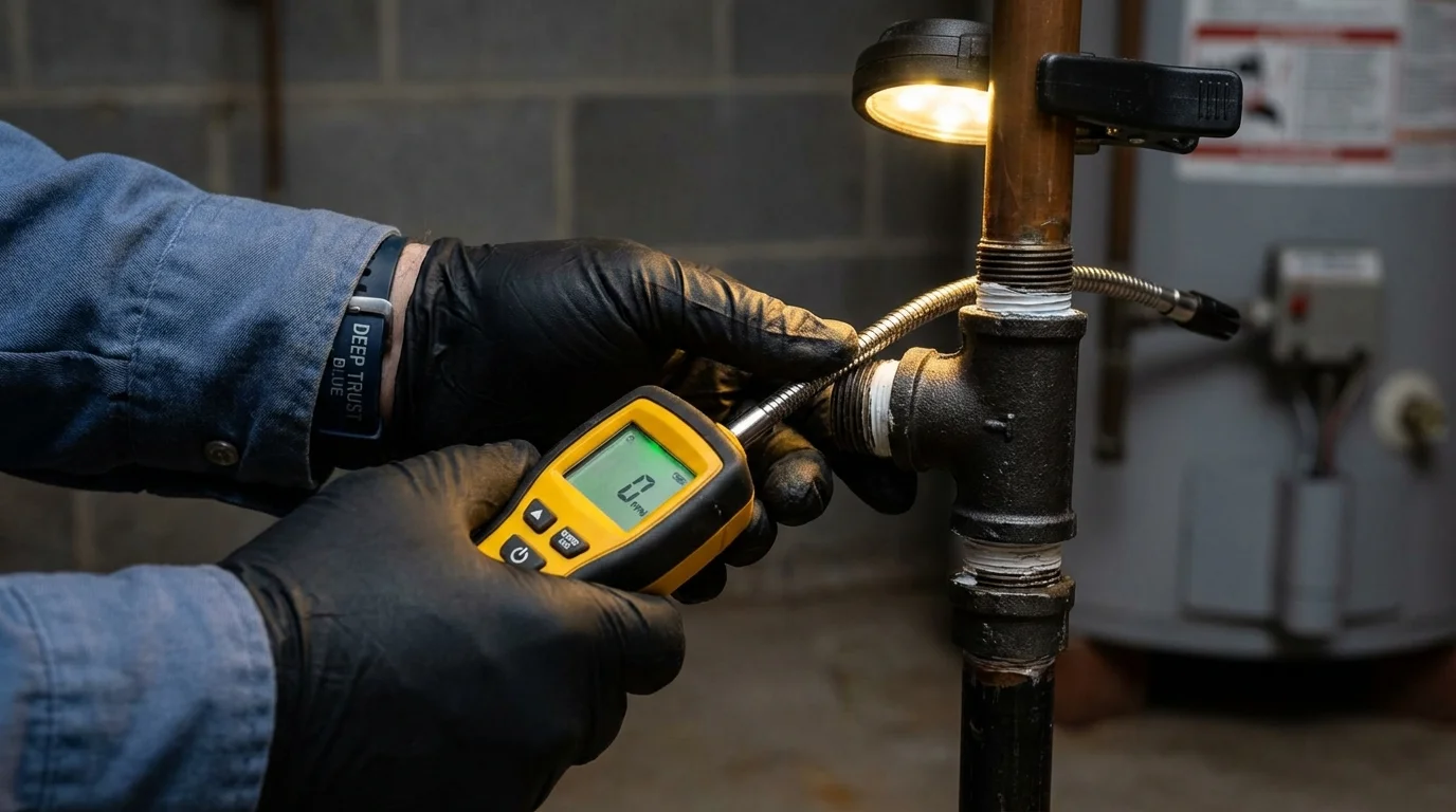 Gas leak detection with electronic sniffer by Johns Plumbing LLC in Palos Hills