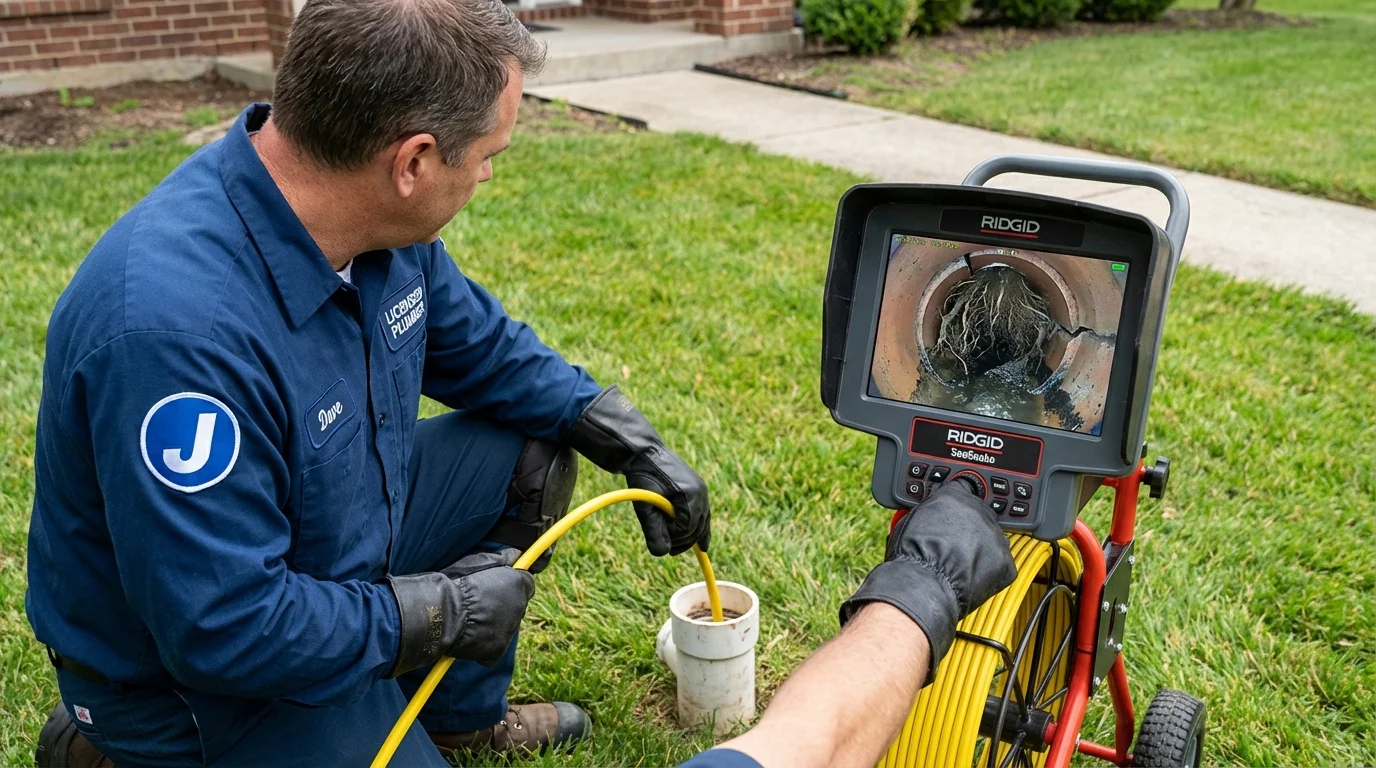 Sewer camera inspection being performed by Johns Plumbing LLC in Palos Hills